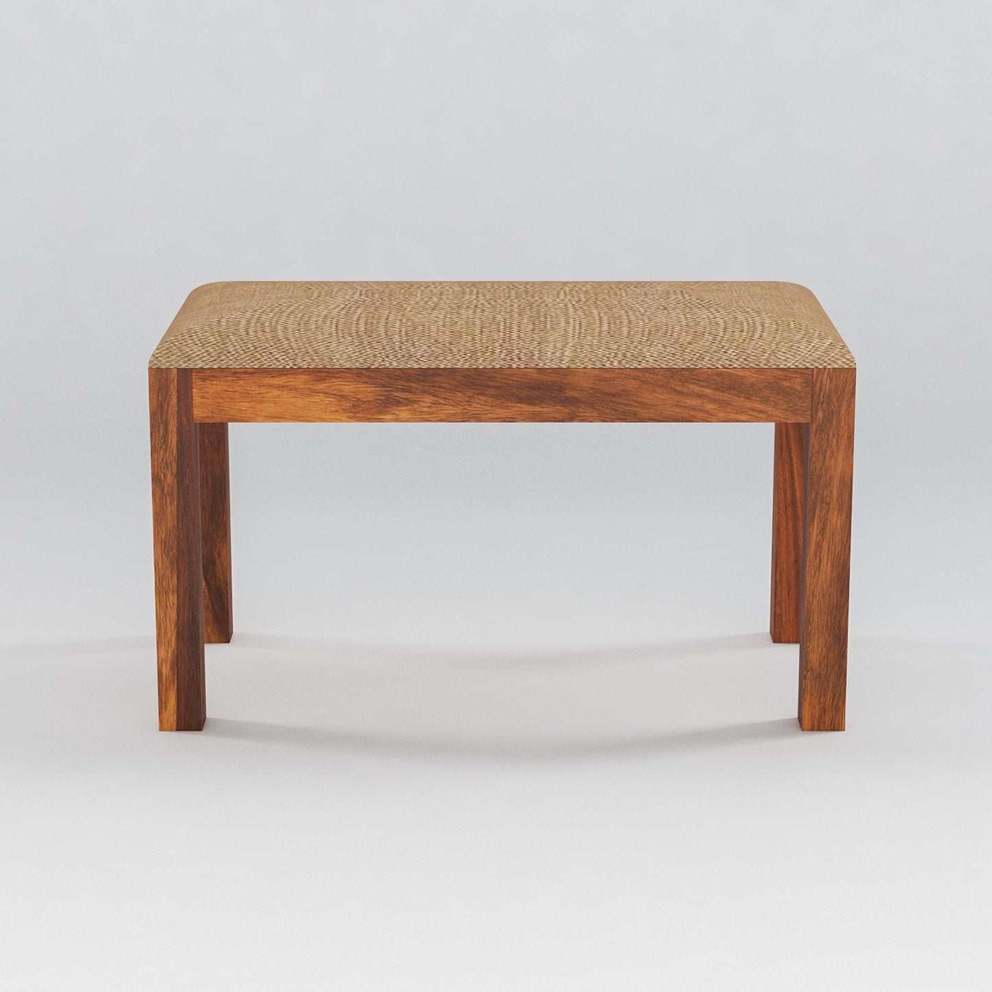 Modern Solid Wood Dining Bench with Upholstered Top