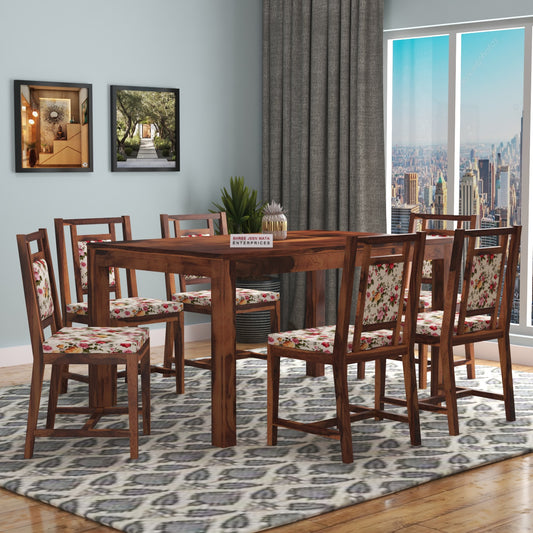 Premium Solid Wood 6 Seater Dining Table Set with Cushioned Chairs