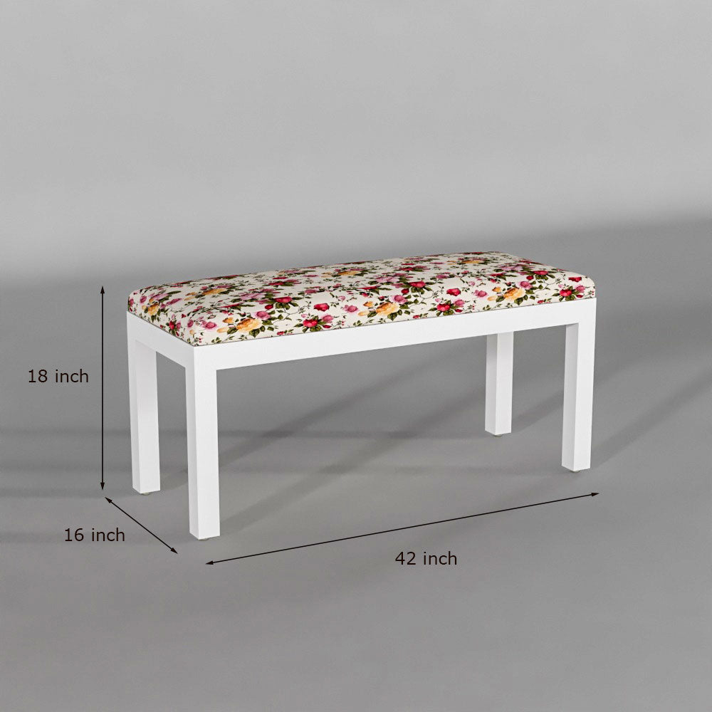Handcrafted Solid Wood 6 Seater Dining Table Set in White Finish