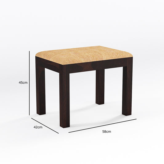 Solid Wood Multipurpose Side Table with Natural & Walnut Finish