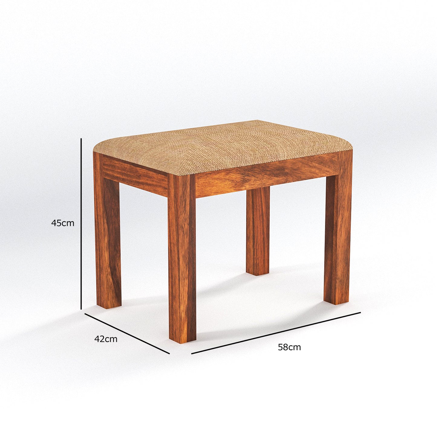 Solid Wood Multipurpose Side Table with Natural & Walnut Finish