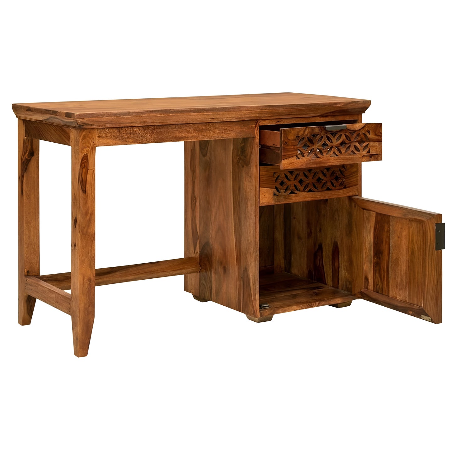 Teak Finish Wooden Office Desk for Home & Workspace