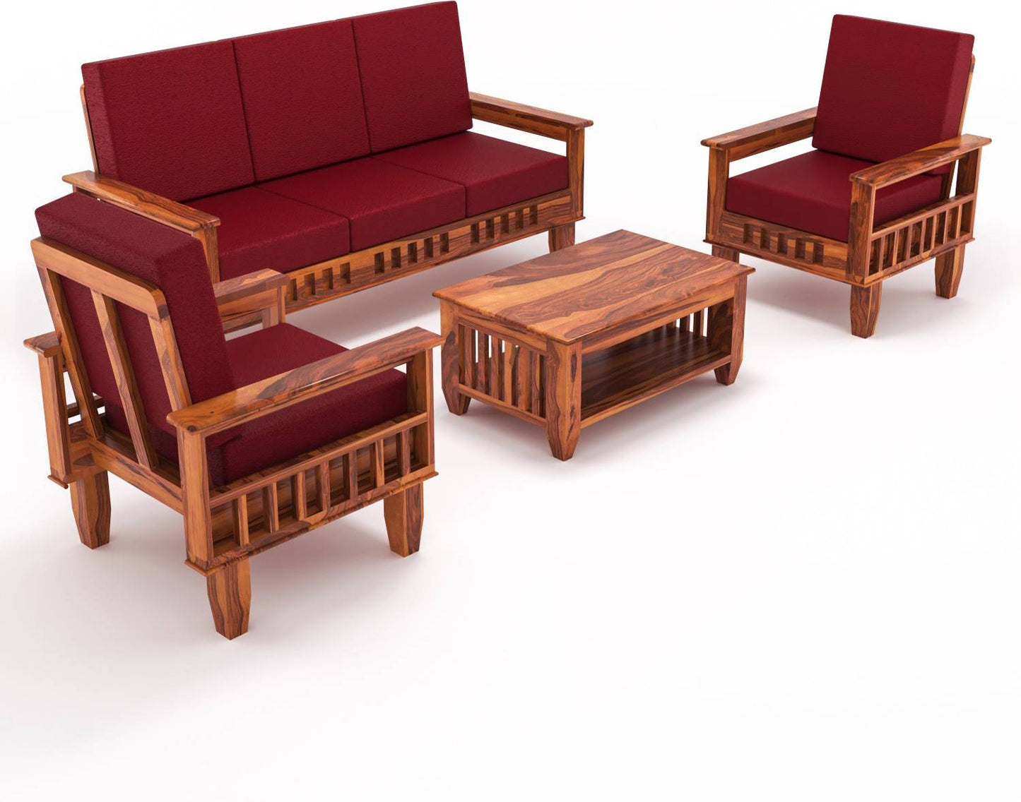 5 Seater Wooden Sofa Set with Center Table