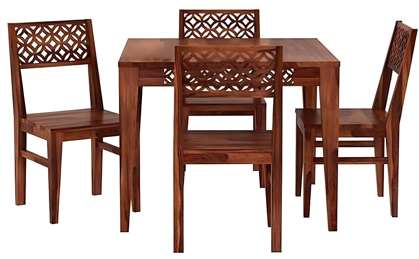Solid Wood 4 Seater Dining Table Set with 4 Chairs