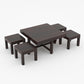 Solid Wood Multipurpose Coffee Table & Stool Se