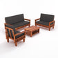 Premium Solid Wood 6 Seater Sofa Set (3+2+1) with Cushioned Seating | Natural & Walnut Finish