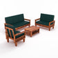 Premium Solid Wood 6 Seater Sofa Set (3+2+1) with Cushioned Seating | Natural & Walnut Finish