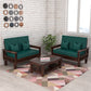 Solid Wood 4 Seater Sofa Set (Set of 2) | Natural & Walnut Finish Wooden Sofa with Cushions