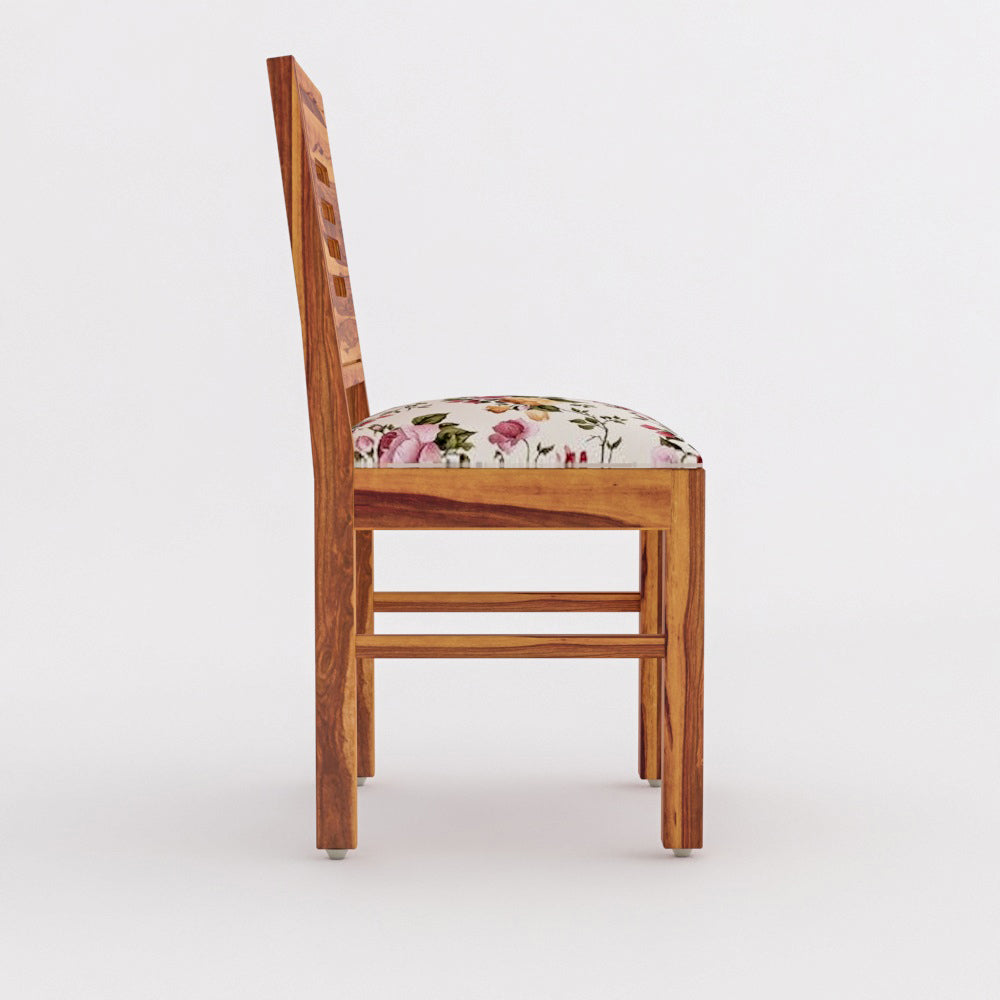 Solid Wood 4 Seater Dining Table Set with Foam Cushioned Chairs