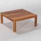 Handcrafted Solid Wood Coffee Table with Carved Ottoman Stools
