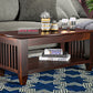 Solid Wood Coffee Table with Open Shelf – Modern Living Room Center Table