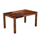 Solid Wood 6 Seater Dining Table Set with Slatted Back Chairs