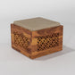 Handcrafted Solid Wood Coffee Table with Carved Ottoman Stools