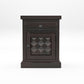 Solid Sheesham Wood Bedside Table with Drawer & Storage Cabinet