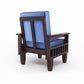 Solid Wood Single Seater Sofa with Natural & Walnut Finish and Cushioned Comfort