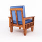 Solid Wood Single Seater Sofa with Natural & Walnut Finish and Cushioned Comfort