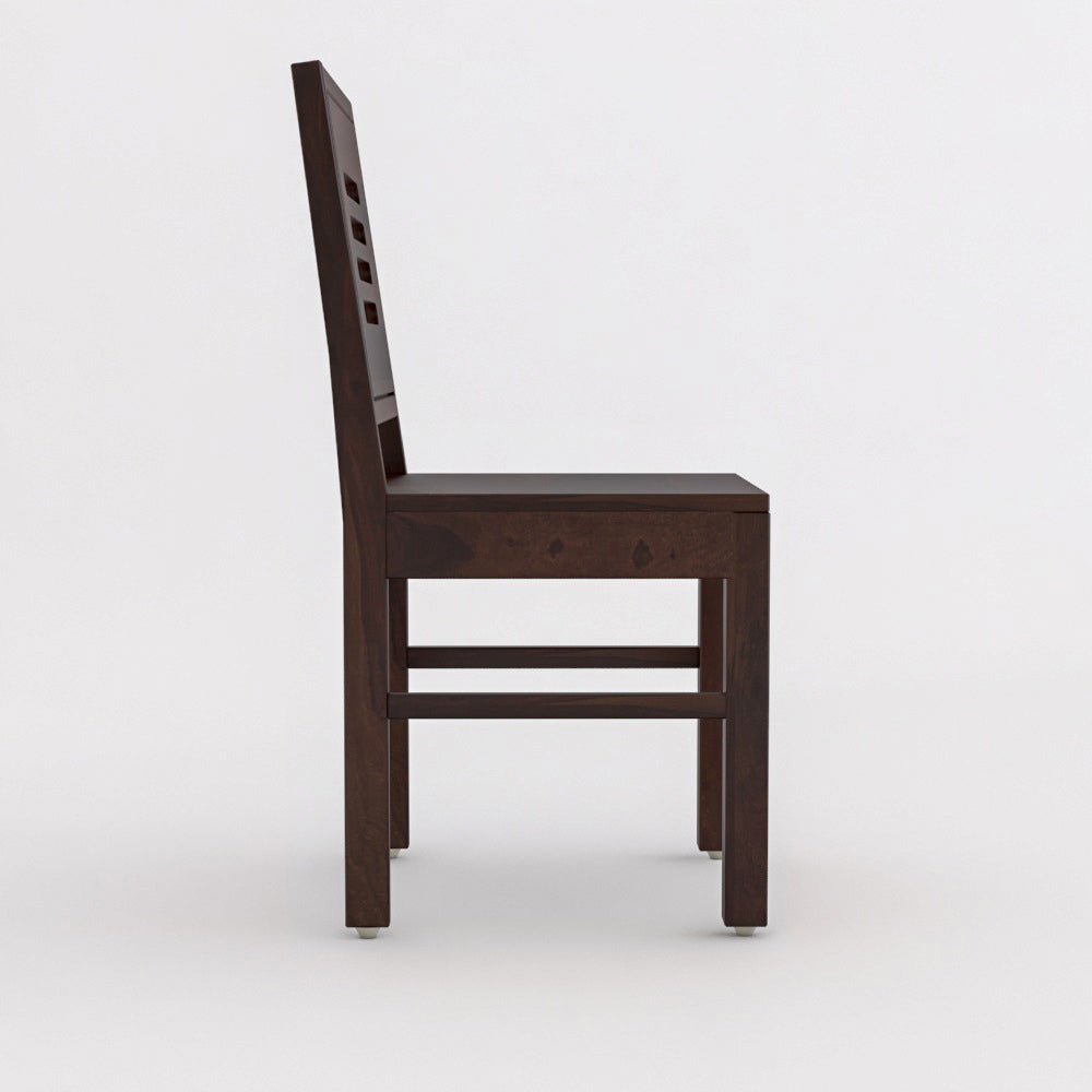 Solid Wood 4 Seater Dining Table Set with Cushioned Chairs