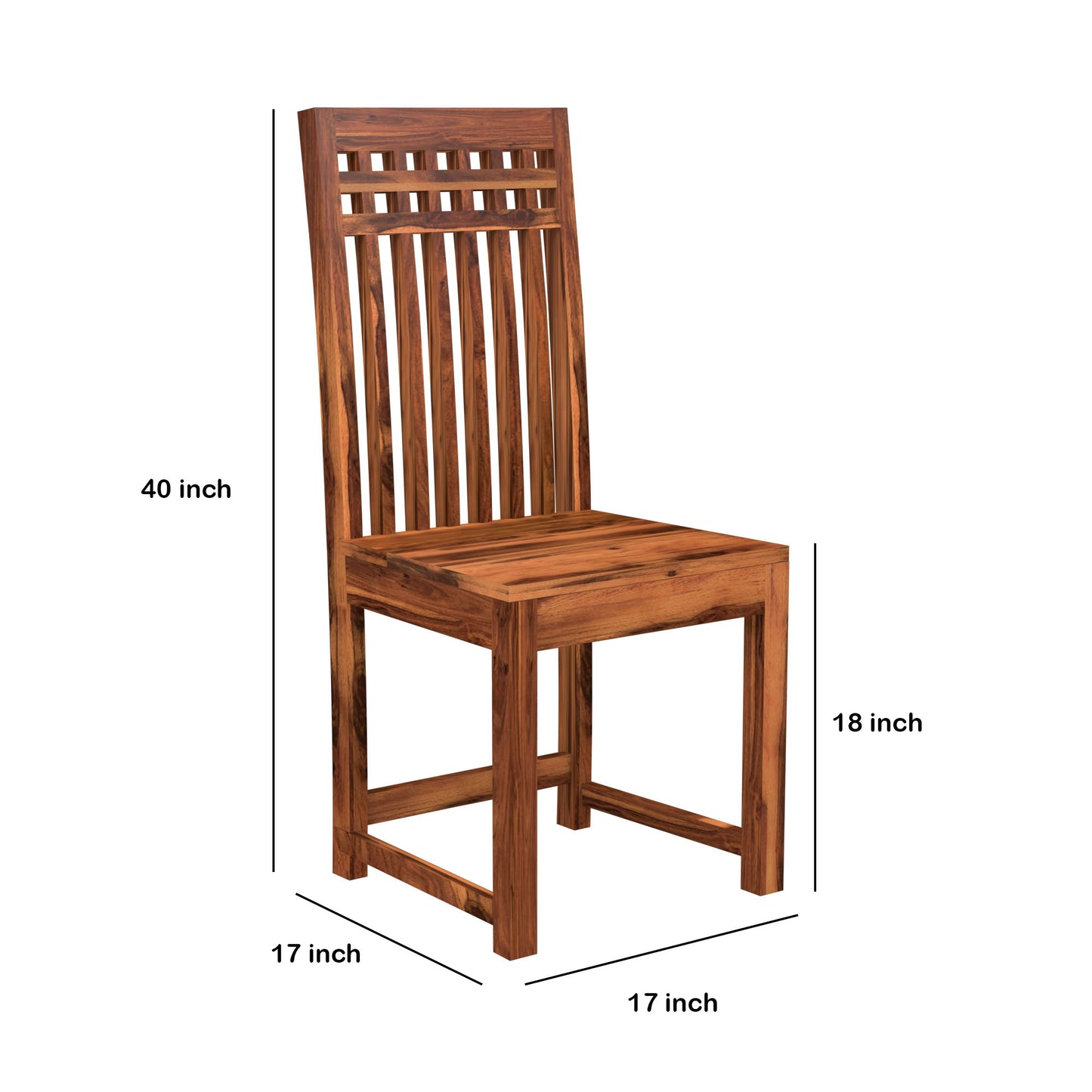 Solid Wood 4 Seater Dining Table Set with Wooden Chairs