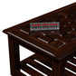 Premium Solid Wood Coffee Table with Artistic Textured Top & Storage Shelf