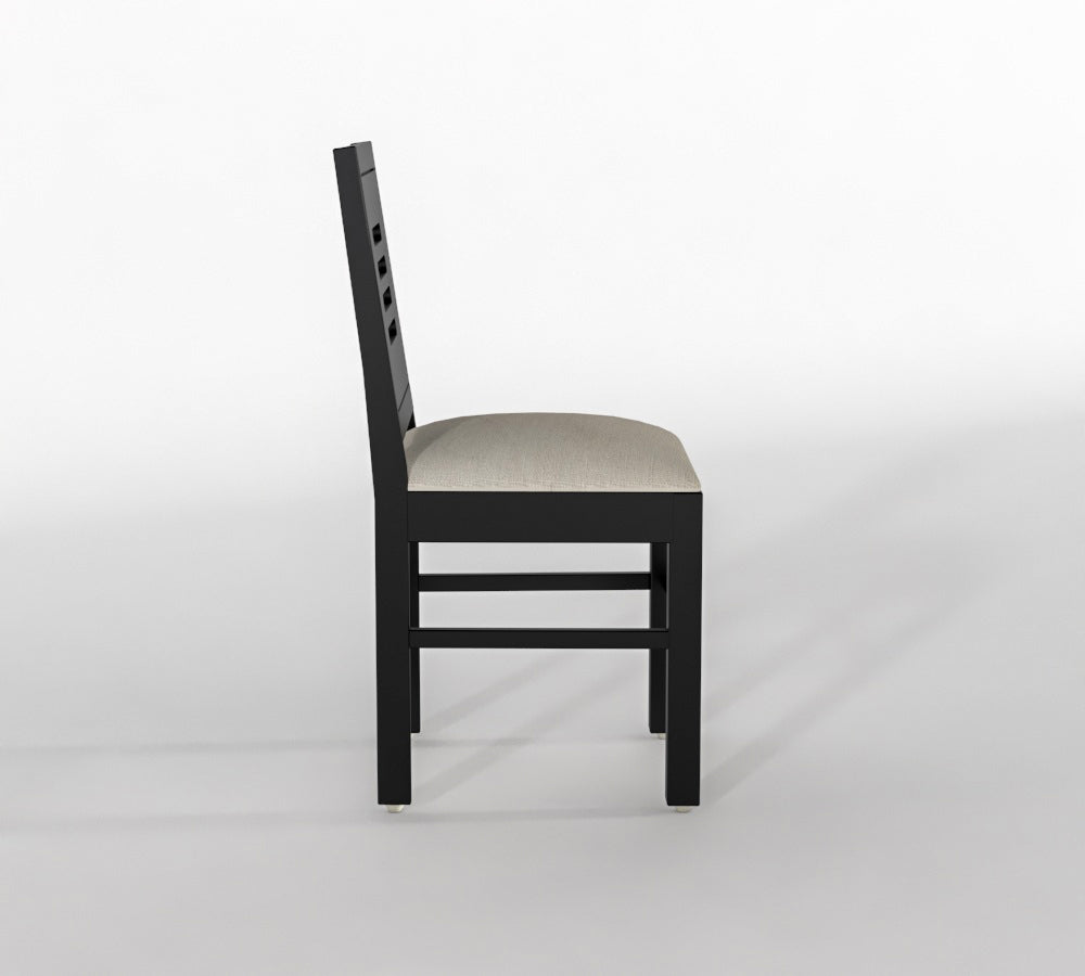 Solid Wood 4 Seater Dining Table Set with Cushioned Chairs