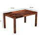 Solid Wood 6 Seater Dining Table Set with Slatted Back Chairs