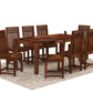 Premium Solid Wood 6 Seater Dining Table Set with Slatted Back Chairs