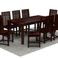 Premium Solid Wood 6 Seater Dining Table Set with Slatted Back Chairs