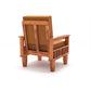 Solid Wood 5 Seater Sofa Set (3 Seater + 2 Single Seaters) | Natural & Walnut Finish with Cushioned Comfort