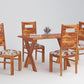 Solid Wood Upholstered Dining Chair with Floral Cushion