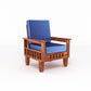 Premium Solid Wood 6 Seater Sofa Set (3+2+1) with Cushioned Seating | Natural & Walnut Finish