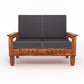 Premium Solid Wood 2 Seater Sofa with Cushions | Natural & Walnut Finish