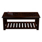 Premium Solid Wood Coffee Table with Artistic Textured Top & Storage Shelf