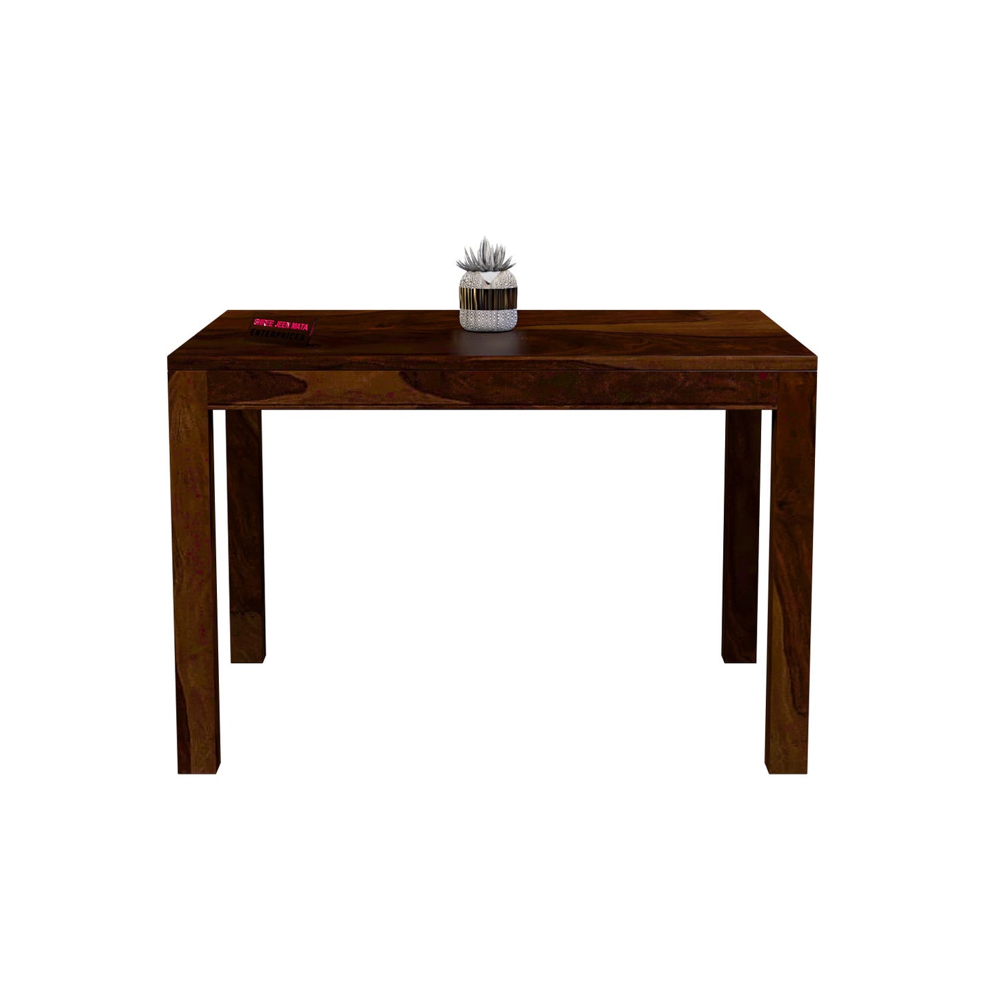 Solid Wood 4 Seater Dining Table Set with 4 Cushioned Chairs