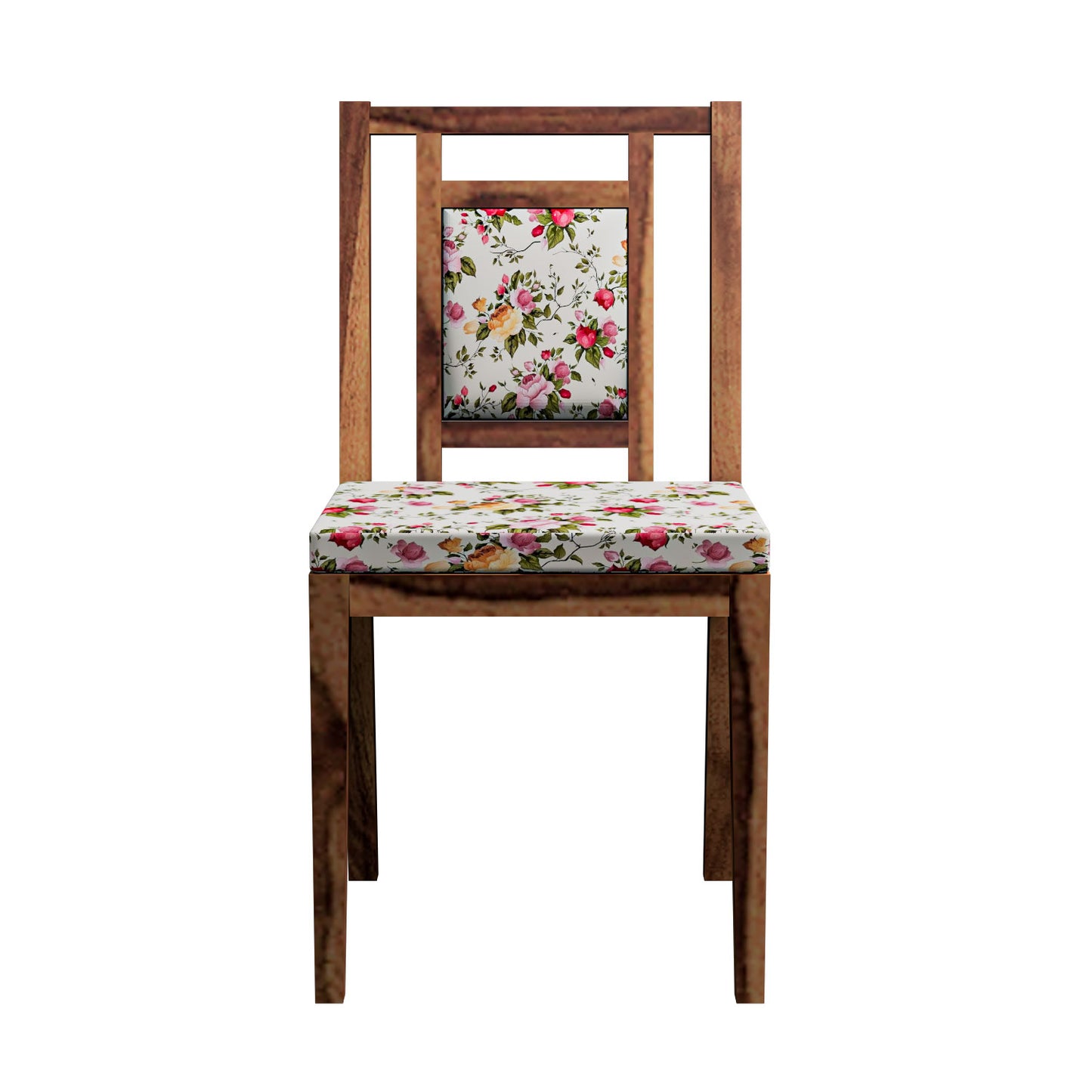 Solid Wood 4 Seater Dining Table Set with 4 Cushioned Chairs