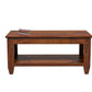 Solid Wood Coffee Table with Open Shelf – Modern Living Room Center Table