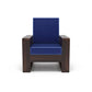 Solid Wood Single Seater Sofa | Natural & Walnut Finish Wooden Chair with Cushioned Comfort