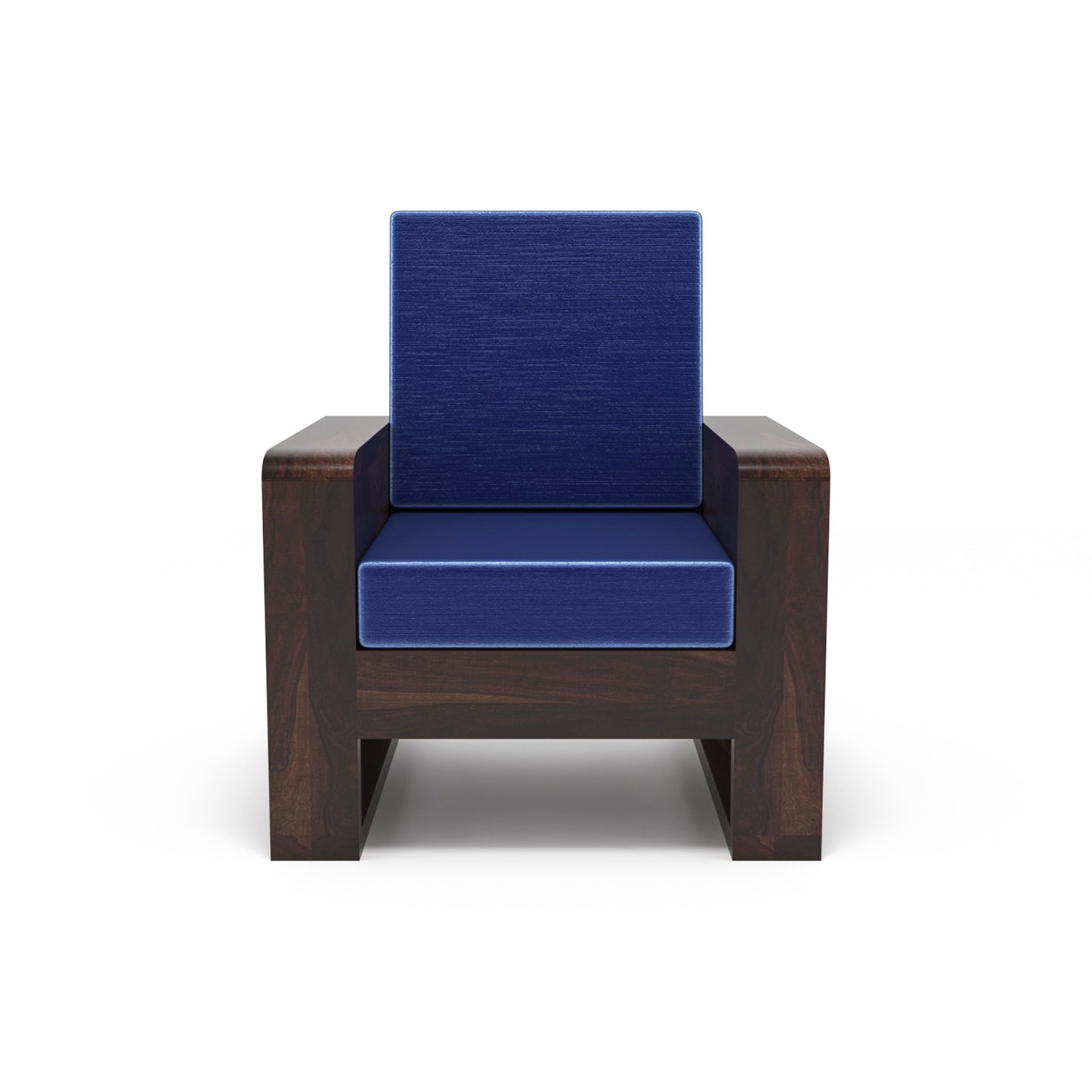 Solid Wood 5 Seater Sofa Set (3+1+1) | Natural & Walnut Finish Wooden Sofa with Cushions