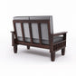Premium Solid Wood 6 Seater Sofa Set (3+2+1) with Cushioned Seating | Natural & Walnut Finish