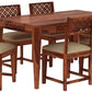 Solid Wood 6 Seater Dining Table Set with Cushioned Chairs – Classic Carved Design