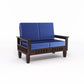 Solid Wood 4 Seater Sofa Set (Set of 2) | Natural & Walnut Finish Wooden Sofa with Cushions