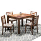 Solid Wood 4 Seater Dining Table Set with 4 Cushioned Chairs