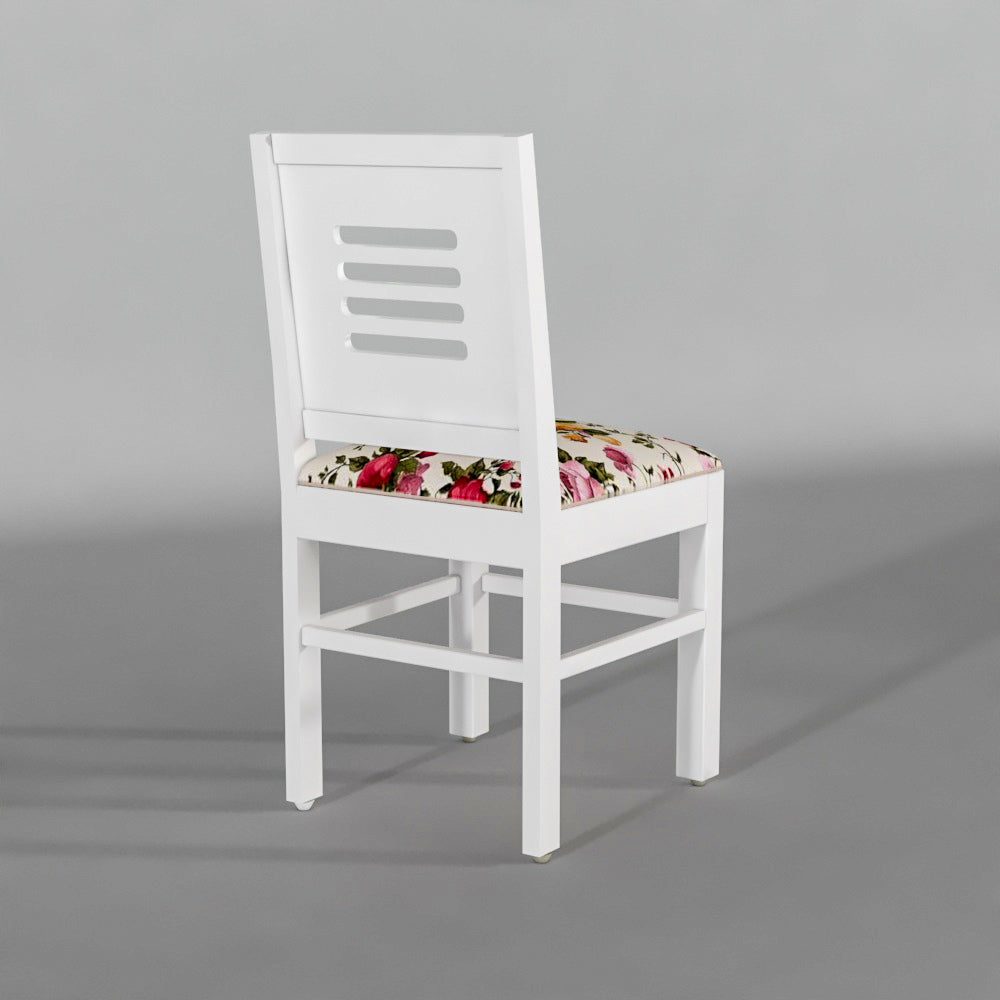 Handcrafted Solid Wood 6 Seater Dining Table Set in White Finish