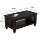 Solid Wood Coffee Table with Open Shelf – Modern Living Room Center Table
