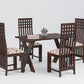 Solid Wood 4 Seater Dining Table Set with 4 Chairs – X-Leg Design