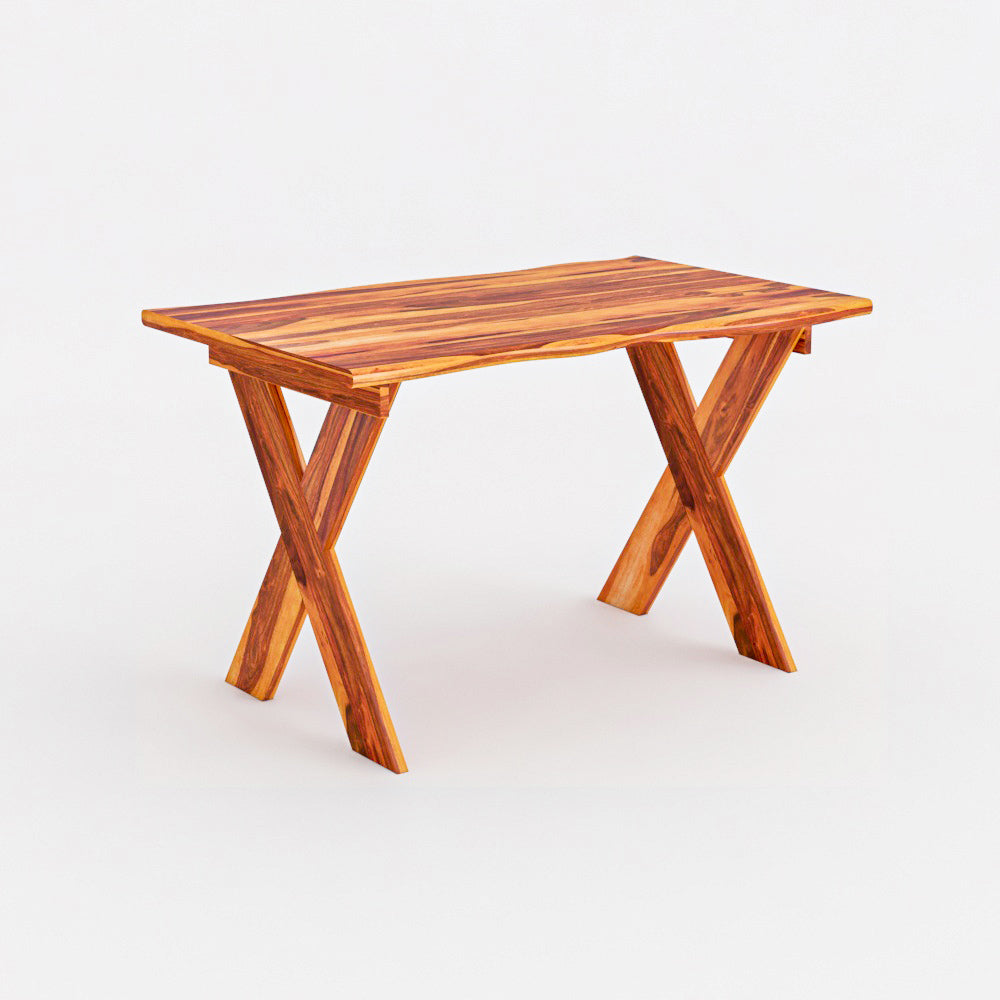 Modern Solid Wood 4 Seater Dining Table Set with 3 Chairs & 1 Bench