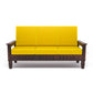 Solid Wood 7 Seater Sofa Set (3+2+2) with Cushioned Seating | Natural & Walnut Finish Wooden Sofa