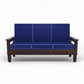 Solid Wood Three Seater Sofa with Cushioned Seating | Natural & Walnut Finish Wooden Sofa
