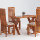 Solid Wood 4 Seater Dining Table Set with 4 Chairs – X-Leg Design