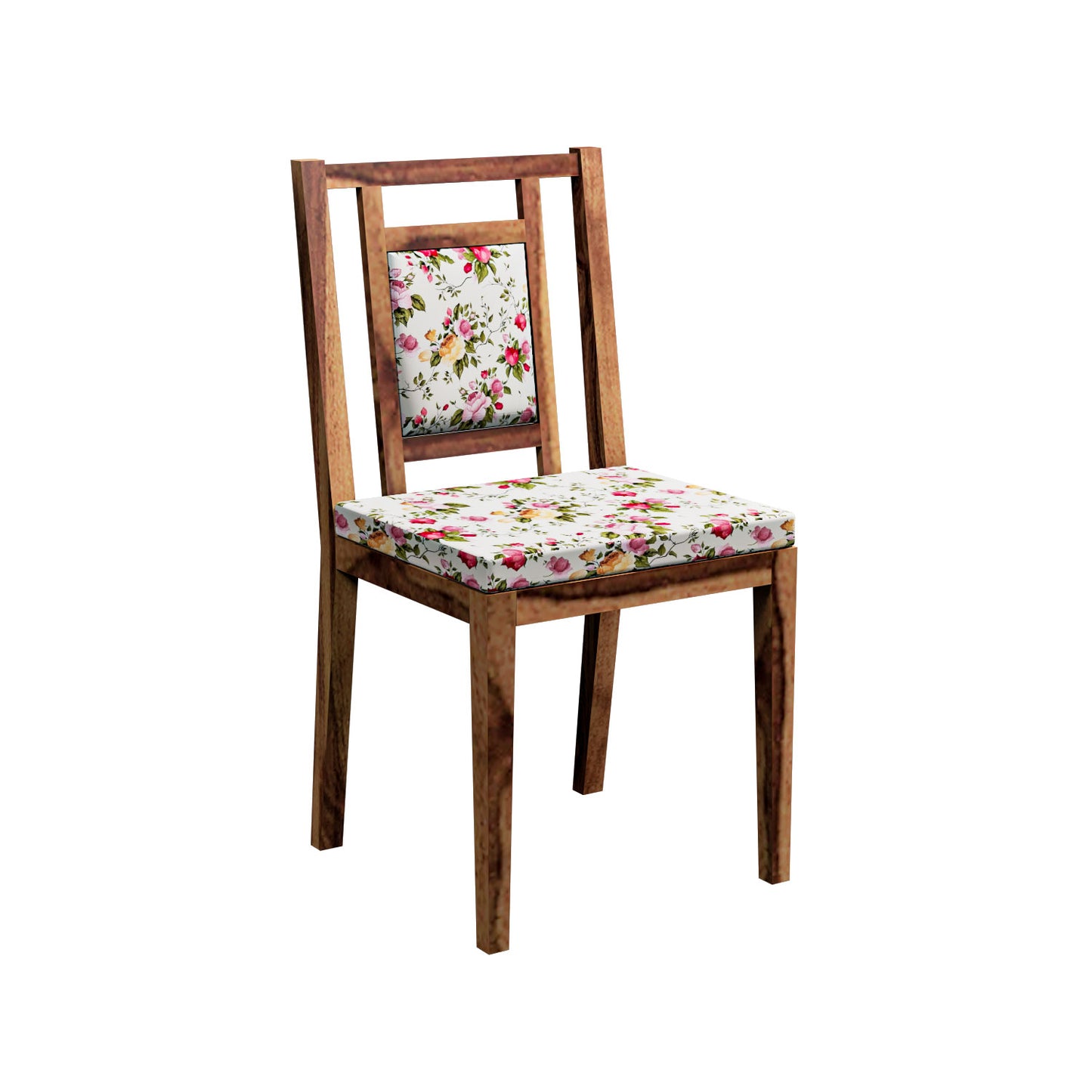 Solid Wood 4 Seater Dining Table Set with 4 Cushioned Chairs