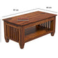 Solid Wood Coffee Table with Open Shelf – Modern Living Room Center Table